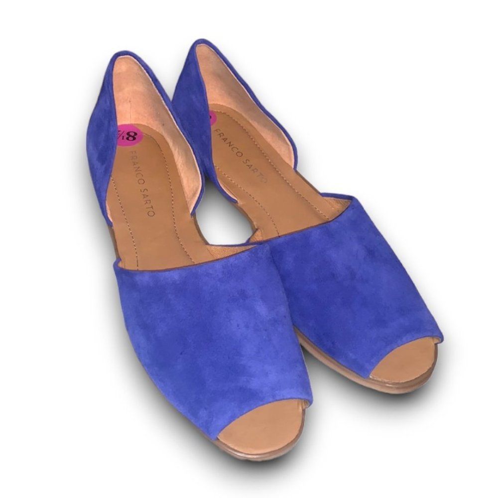 Franco Sarto Cobalt Blue Suede Leather Flats